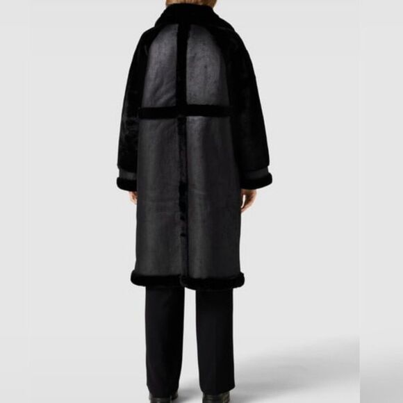 NEW - Edited  Size 40 - Anje Faux Fur Black Vegan Coat - Picture 2 of 12